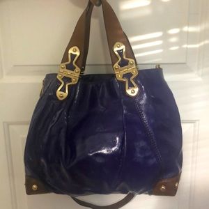 HOT  rare Michael Kors large purple leather bag with hardware